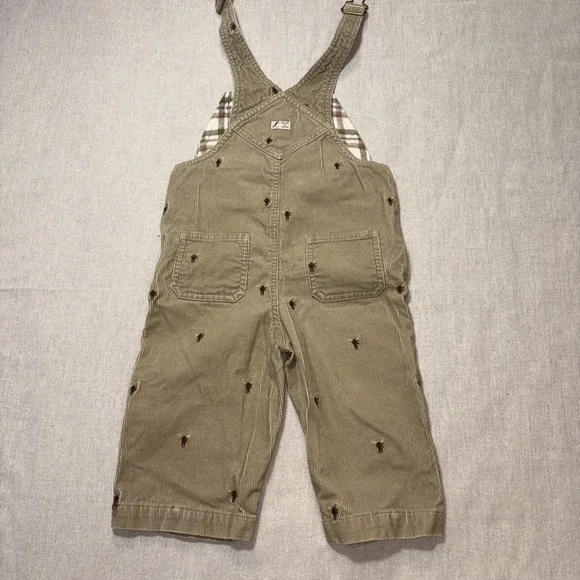 Janie and‎ Jack Overalls Boys In the Mountain (brown beige/ size 3T) Embroidered - Picture 5 of 6